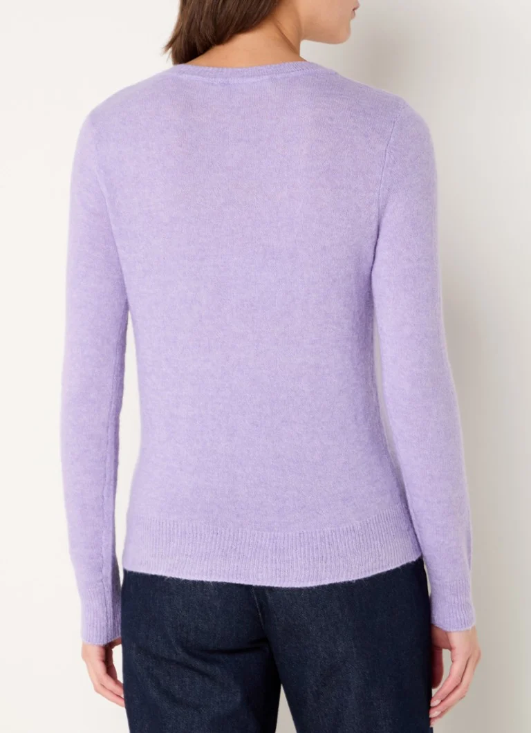 Cardigan de culoarea espresso, confecționat din material fin tricotat cu o notă de lână de alpaca