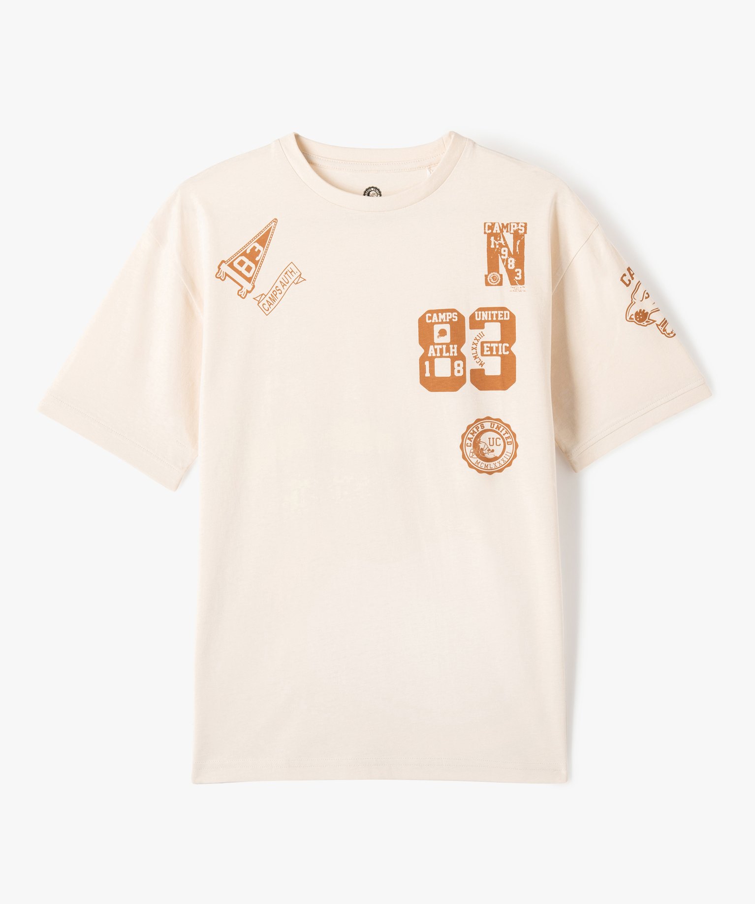 Tee-shirt à manches courtes avec motifs contrastants garo... beige | GEMO