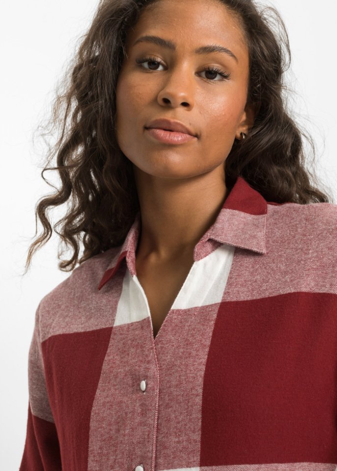 Flanellbluse mit graphischem Muster
