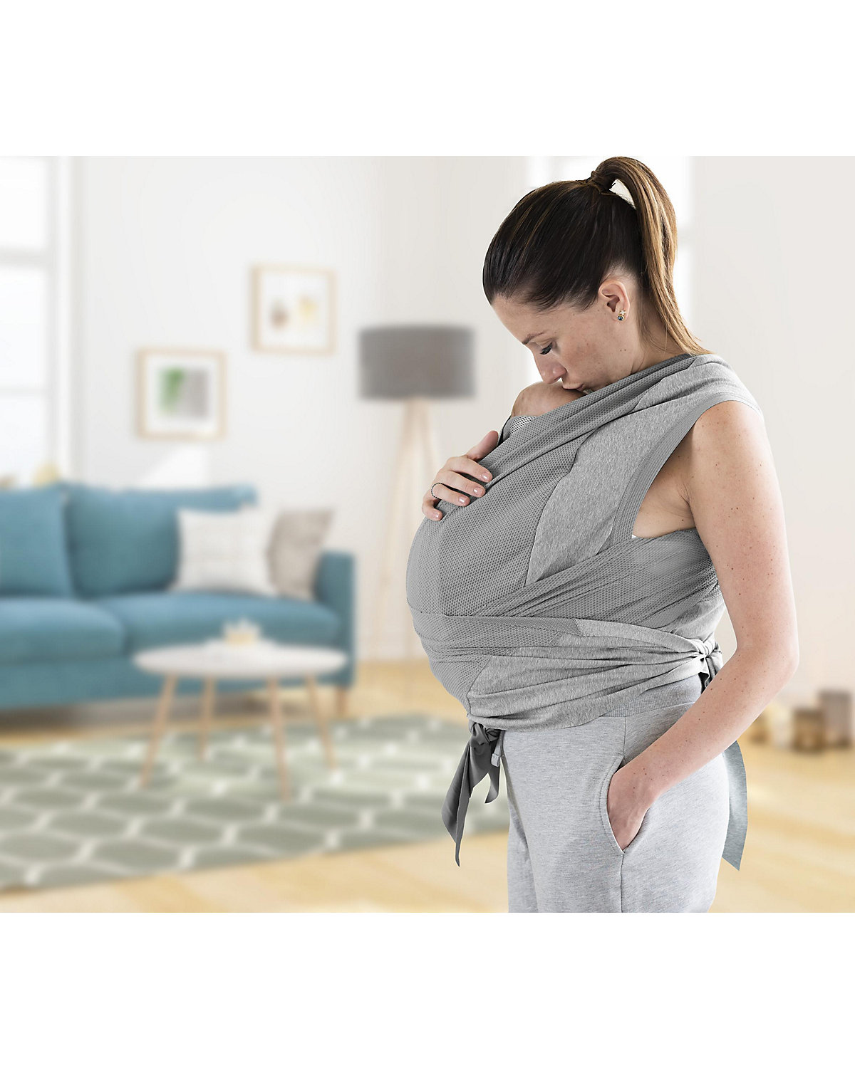 Babytrage Boppy ComfyHug - für Neugeborene, silver green