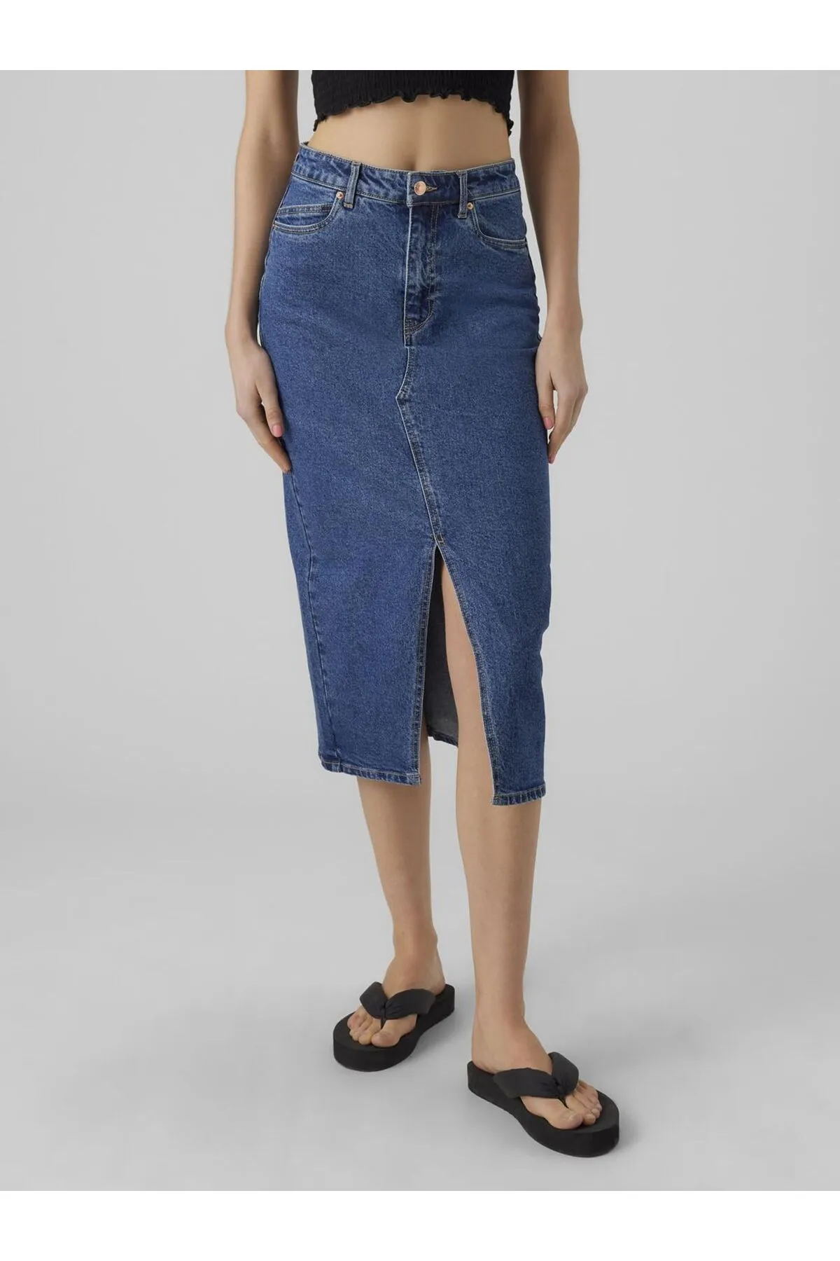 Vero Moda  Jeansrock Vmveri Langer Rock