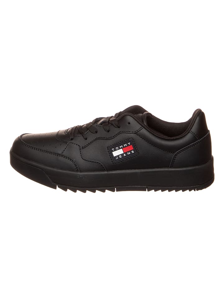 Tommy Hilfiger Shoes Leder-Sneakers in Schwarz günstig kaufen 40