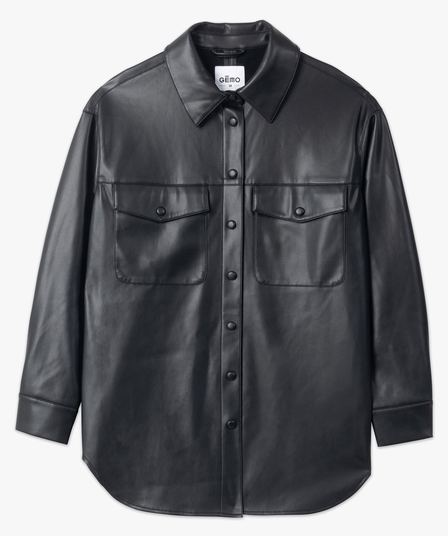 Veste femme forme chemise avec poches poitrine noir | GEMO