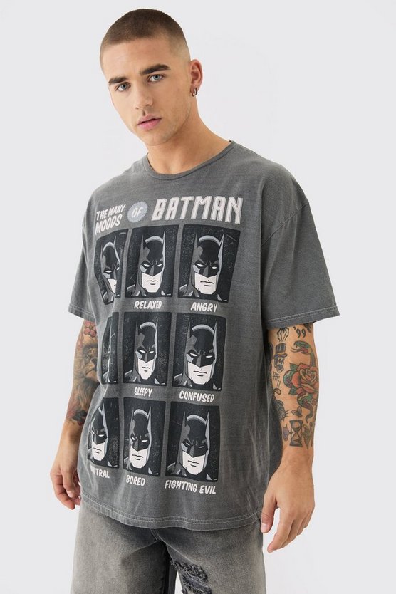 Oversized DC Batman License Wash T-shirt