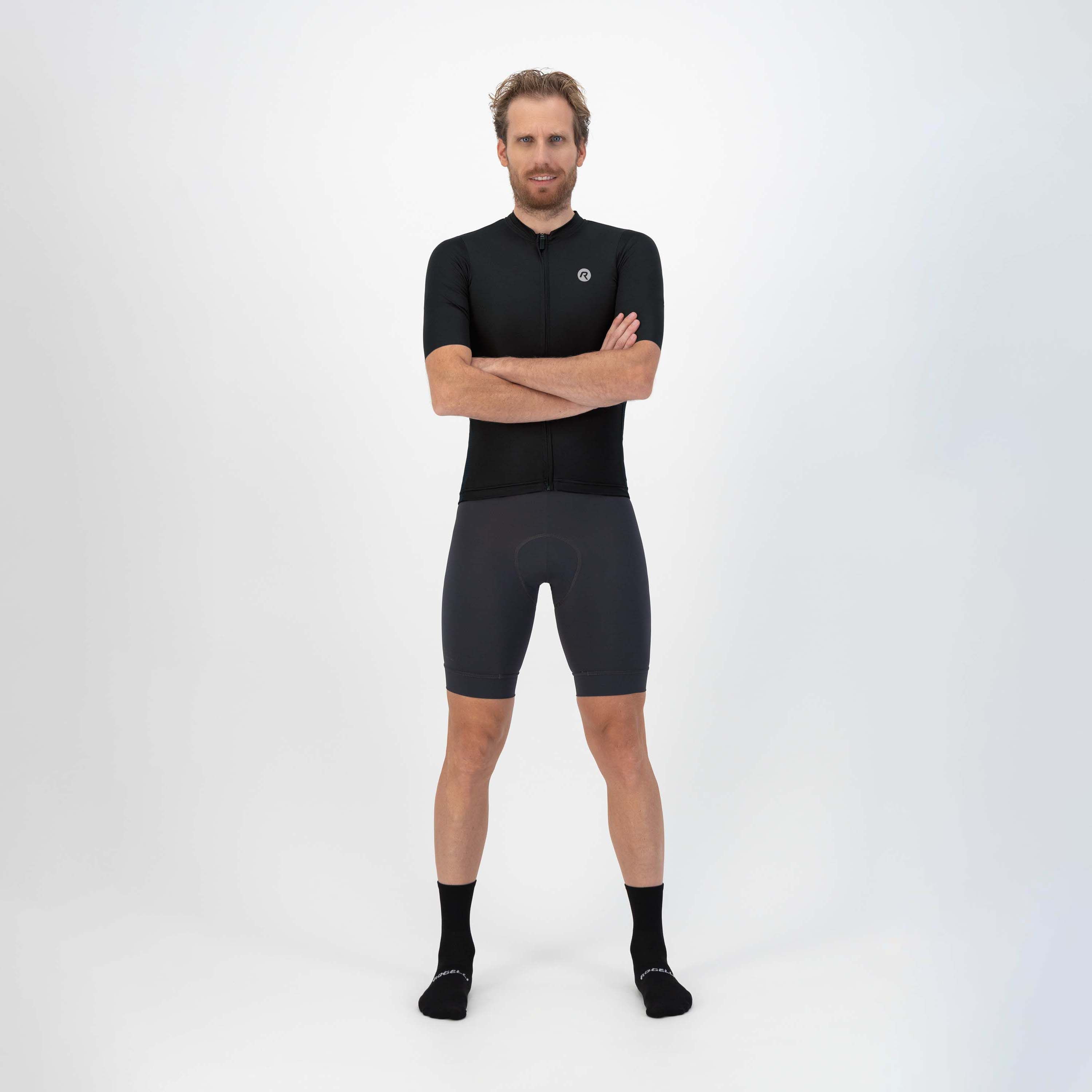 Rogelli Distance Schwarz Herren Radtrikot Kurzarm