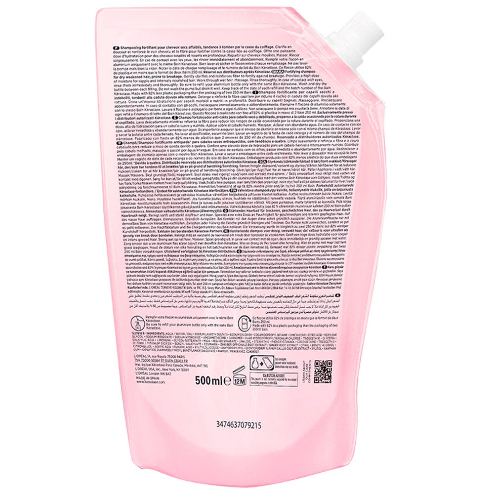 Kérastase Genesis Bain Hydra-Fortifant Refill Pouch 500 ml + Alu-Flasche