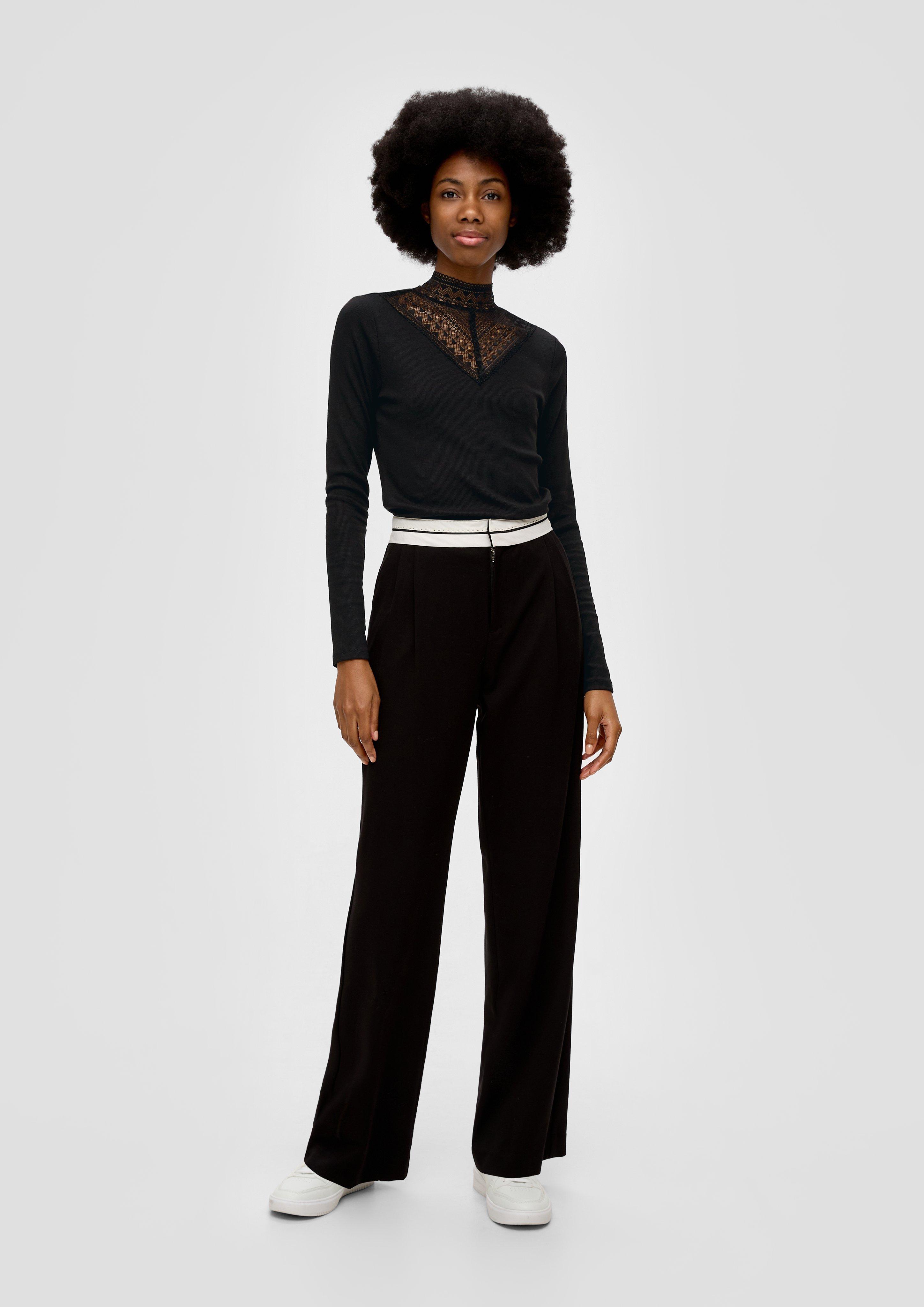 Langarmshirt mit Spitzen-Detail  2141121-9999