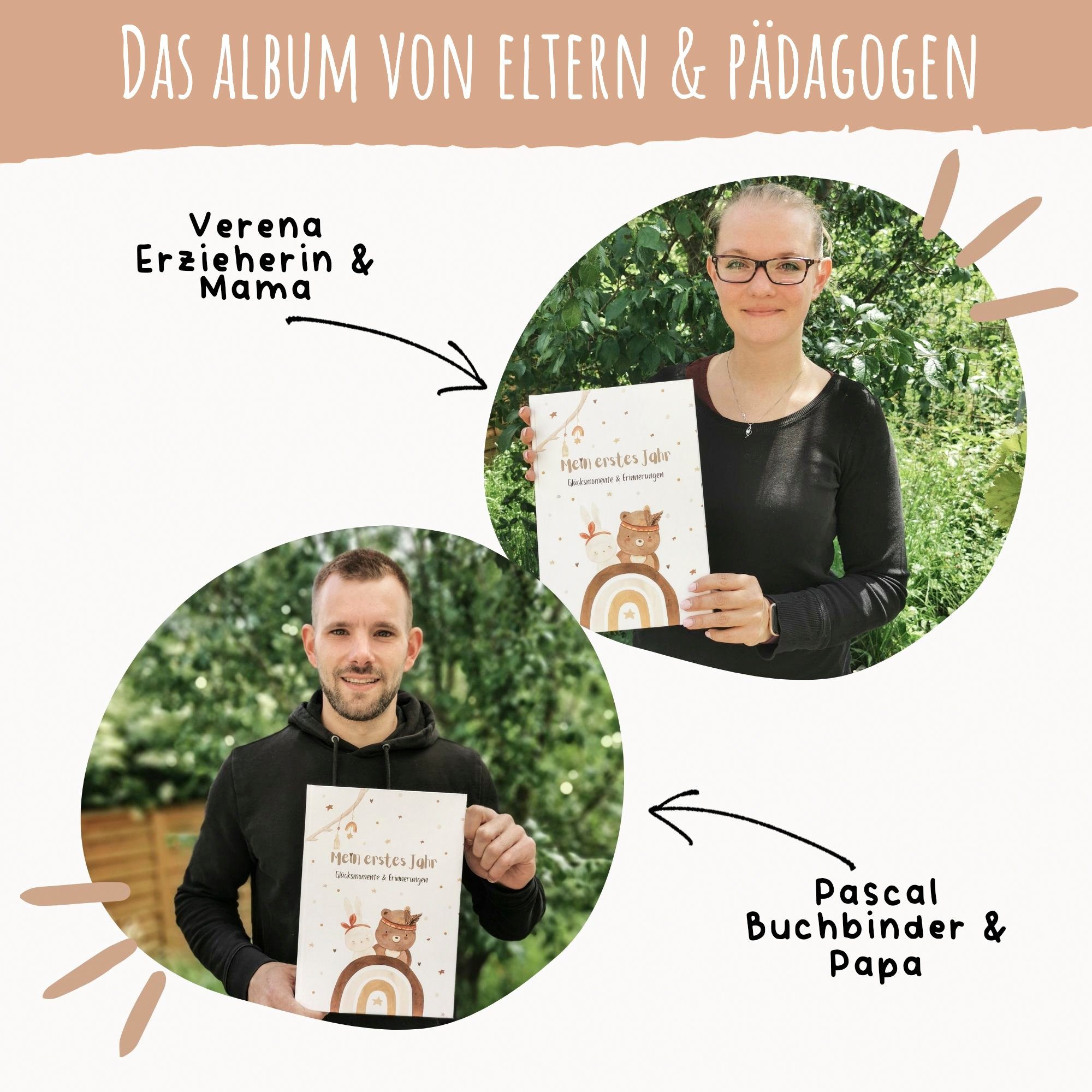 Eulentaler Tagebuch I Mein erstes Jahr I Von Pädagogen gestaltet I Boho I, DIN A4, 84 Seiten Inhalt, Hardcoverumschlag, Premium Naturpapier