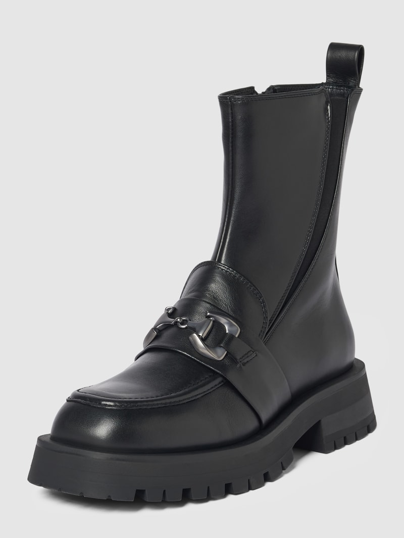 Boots aus Leder in schwarz