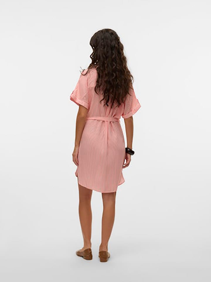 Vero Moda Blusenkleid in Rot/ Weiß günstig kaufen