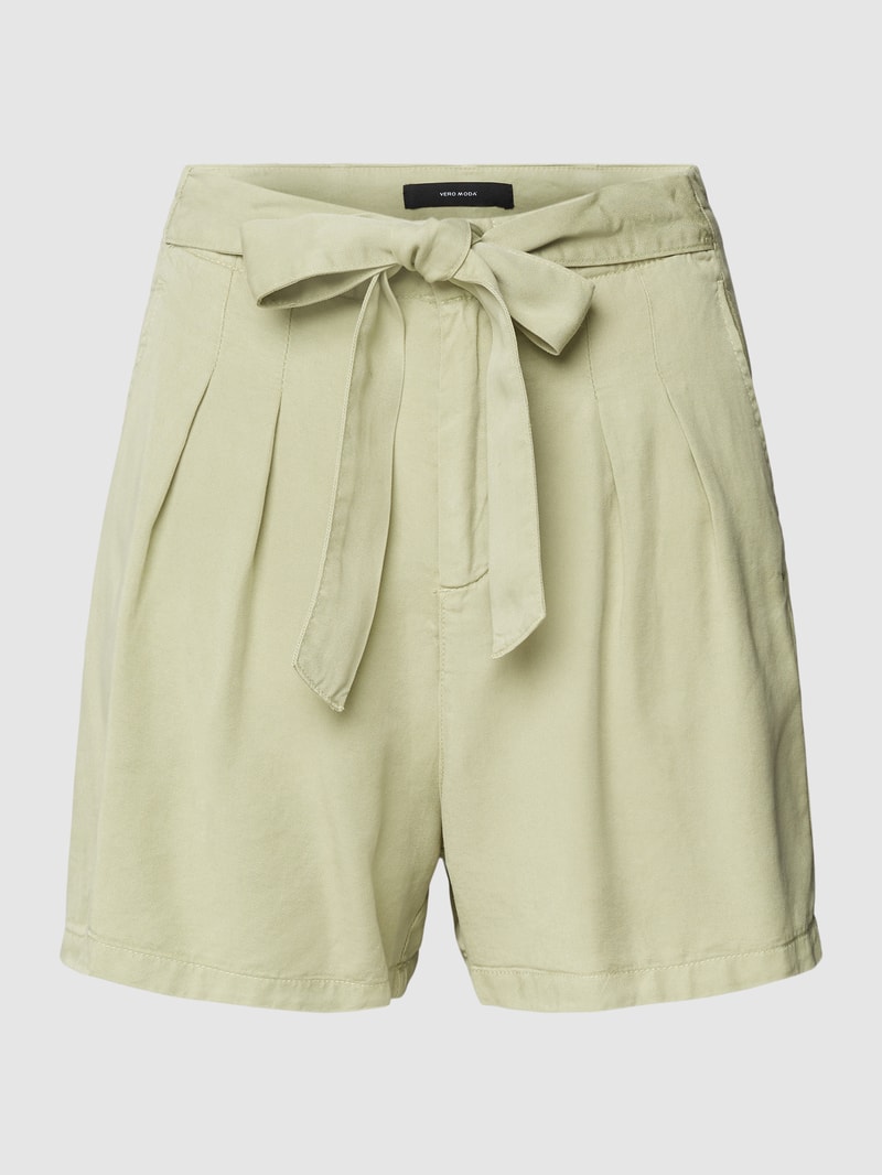 Shorts aus Lyocell mit Stoffgürtel Modell 'MIA' in mint