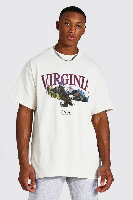Oversize T-Shirt mit Virginia Alder-Print