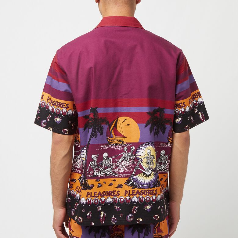 Pleasures Beach Button Down burgundy