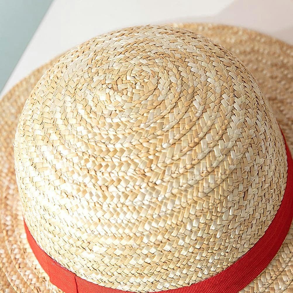 24costumes Strohhut Strohhut von Ruffy Luffy Piece Anime Cosplay Kostüm Anime Kinngurt, hochwertige Verarbeitung, Sonnenschutz, Anime Replica