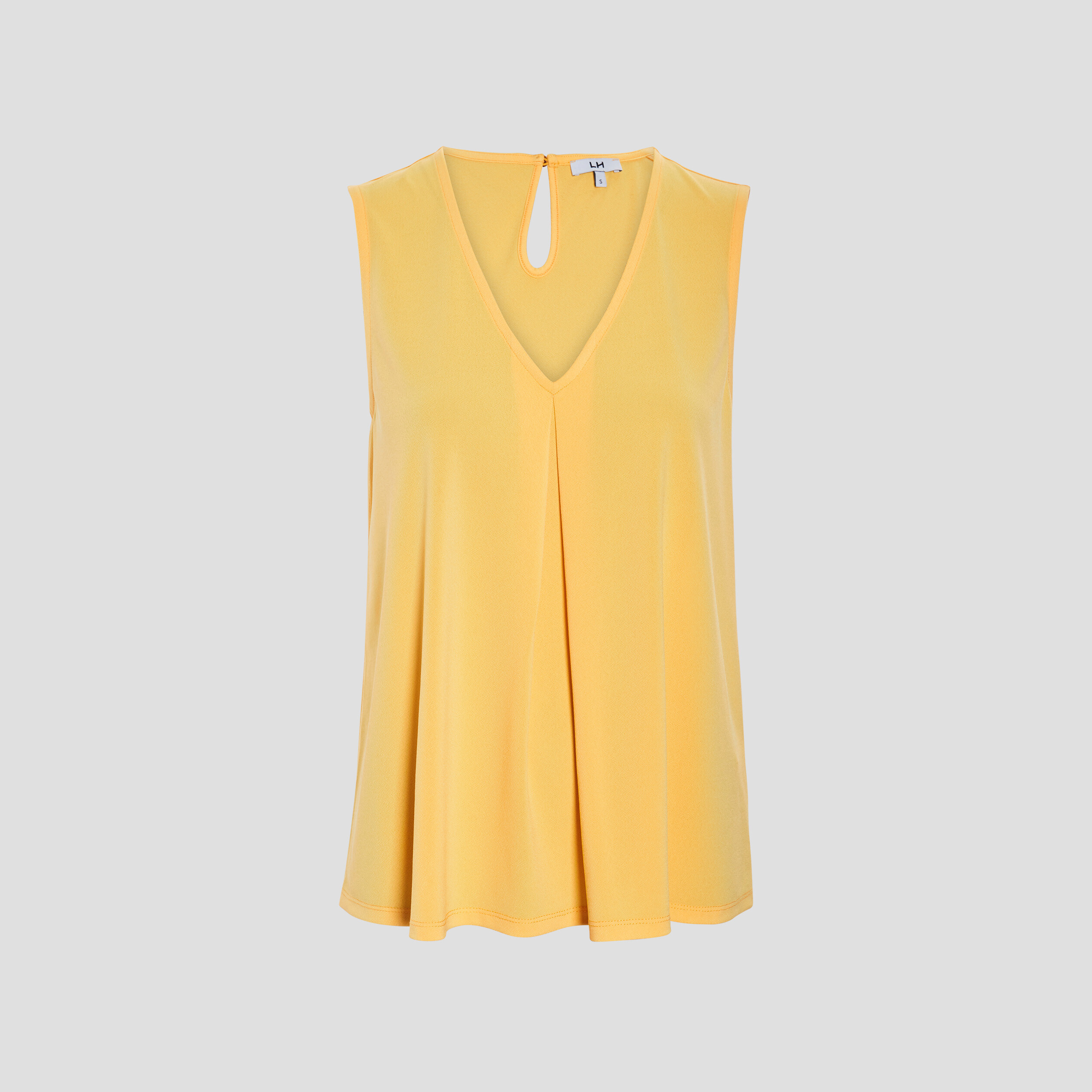 Débardeur à plis effet crêpe jaune femme | La Halle