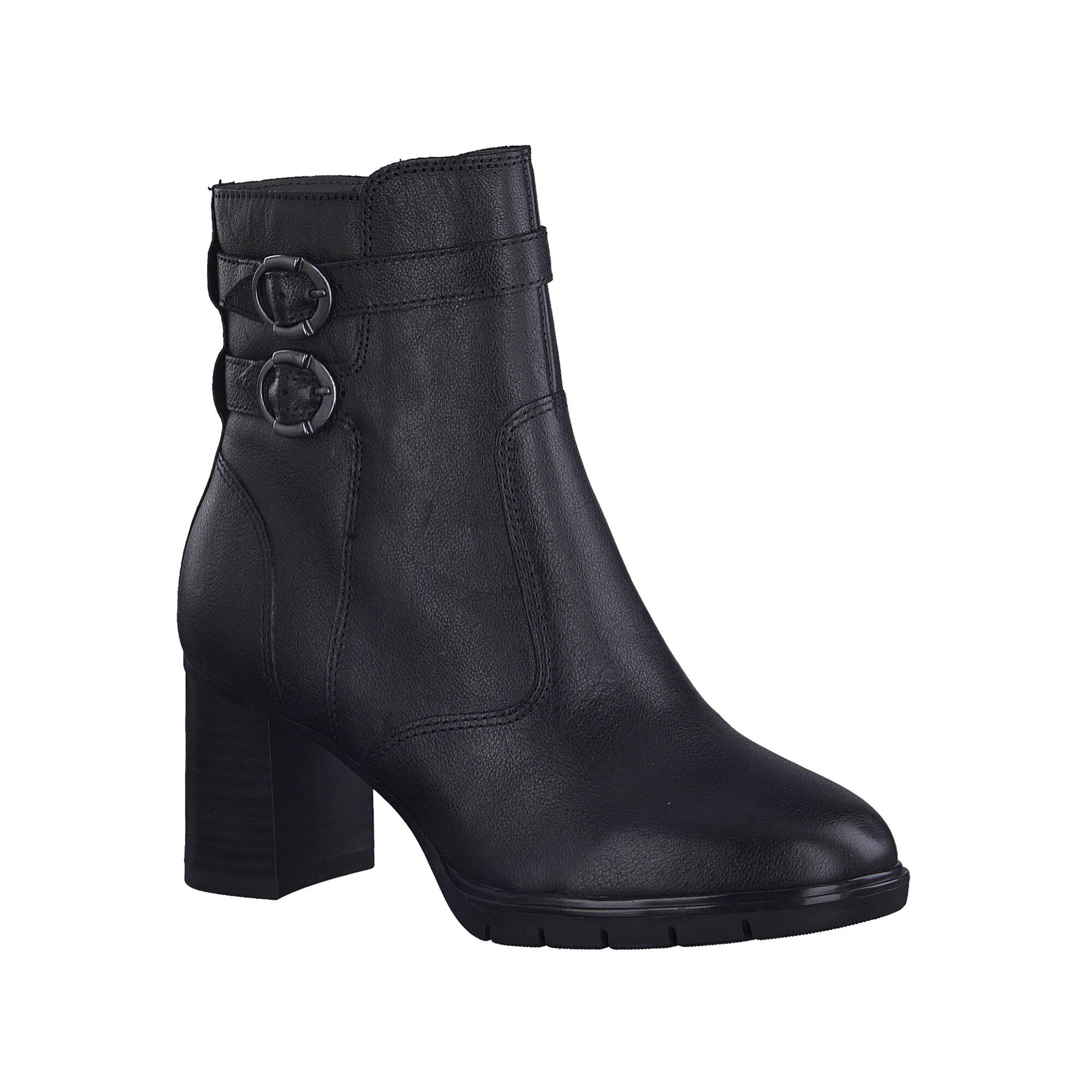Boots à boucles dessus cuir