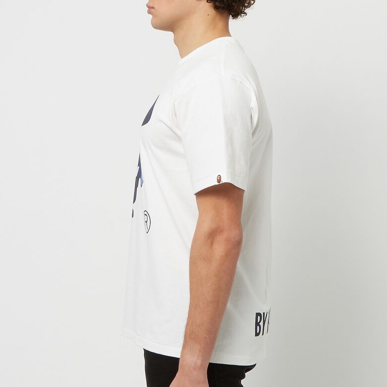 A Bathing Ape Color Camo Ape Face Tee white navy
