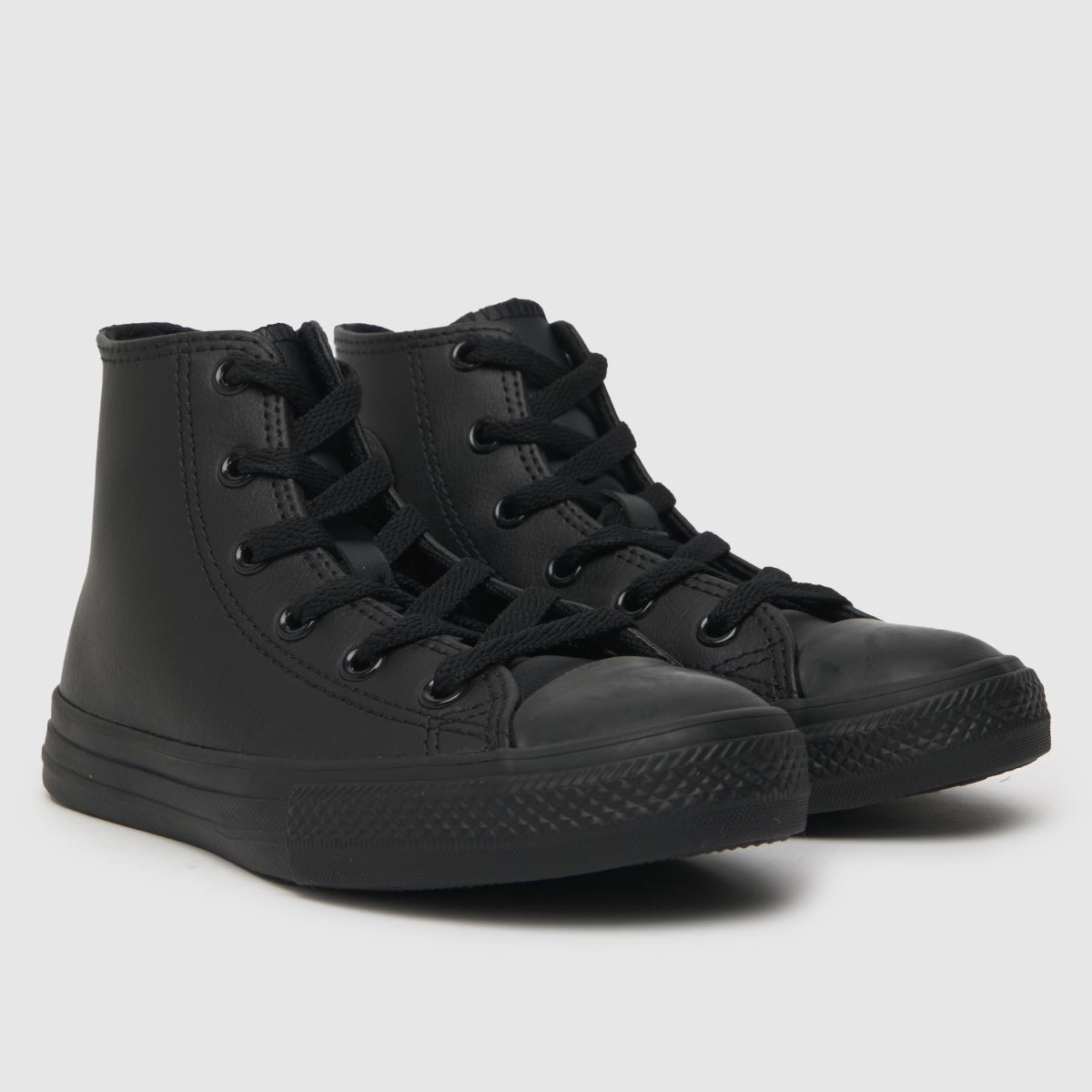 Converse svarta All Star Hi-skor i läder för juniorer