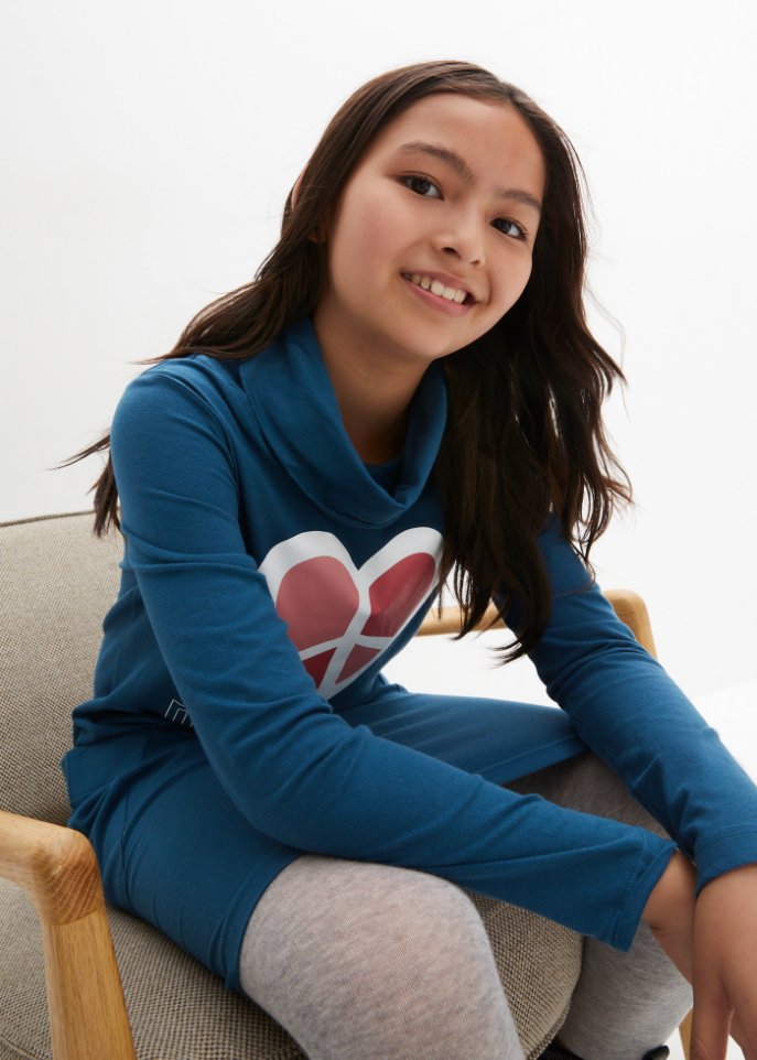 Mädchen Jerseykleid mit großem Kragen