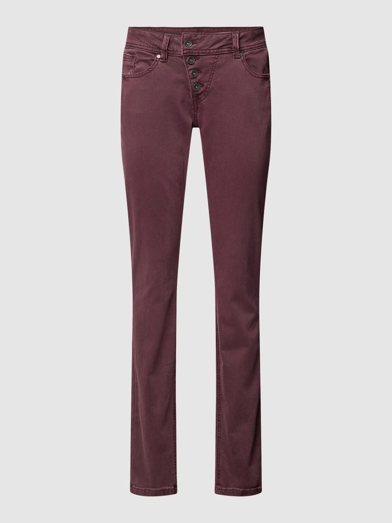 Hose im 5-Pocket-Design Modell 'MALIBU' in aubergine