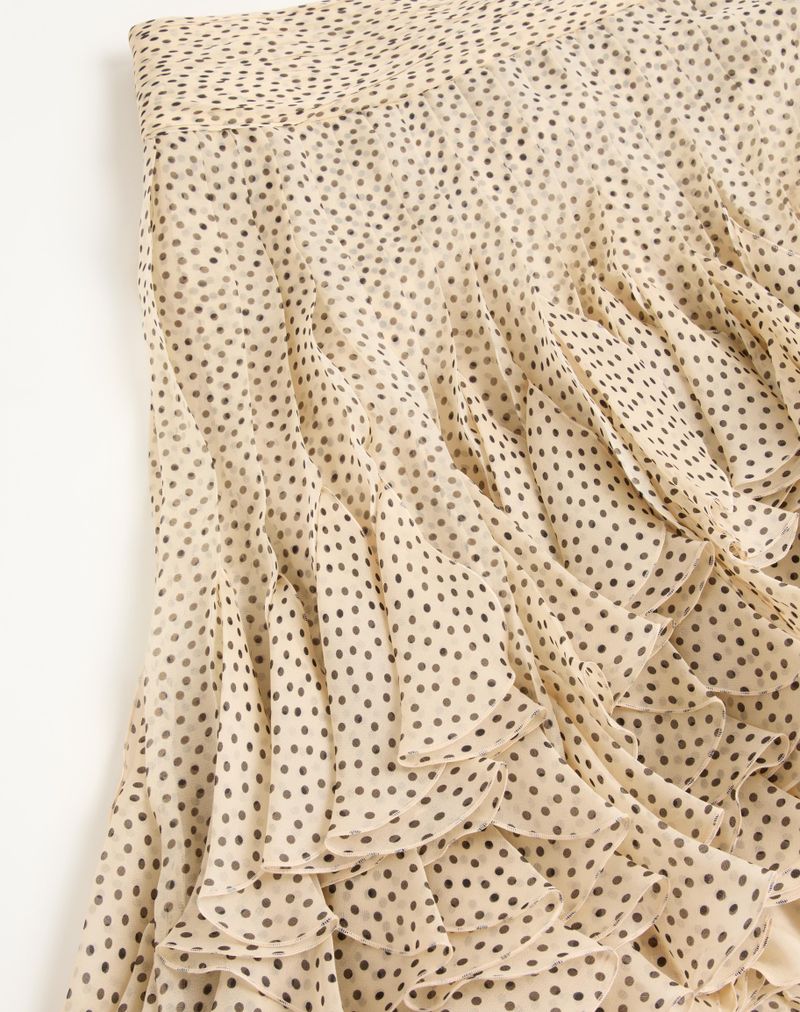 Saia curta Plusdepois Micro Polka Dot em chiffon