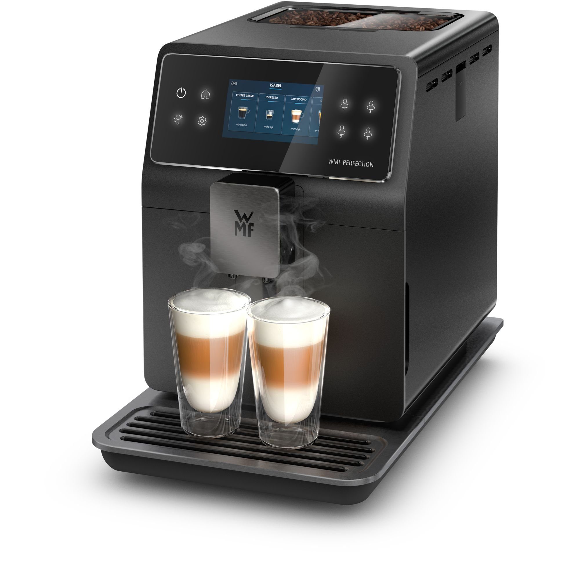 WMF Kaffeevollautomat, 15 Getränkespezialitäten, Double Thermoblock, Edelstahl-Mahlwerk