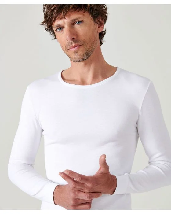 Tee-shirt col rond, maille interlock Thermolactyl
