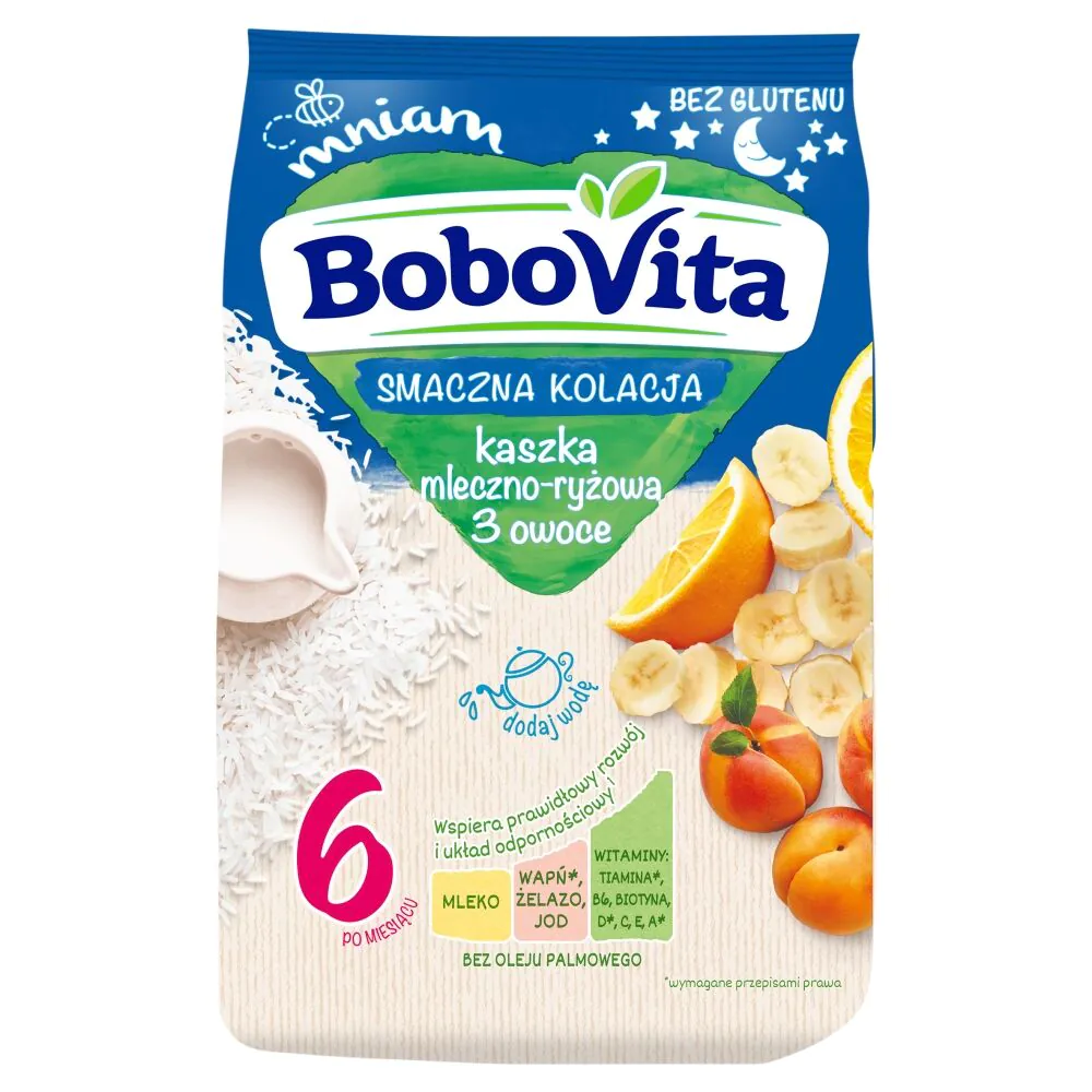 Bobovita χυλός γάλακτος-ρυζιού με φρούτα
