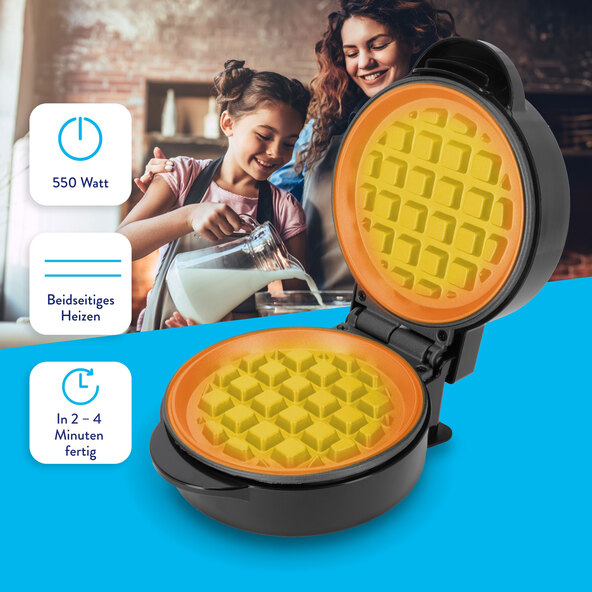 Mini-Waffeleisen rund, schwarz