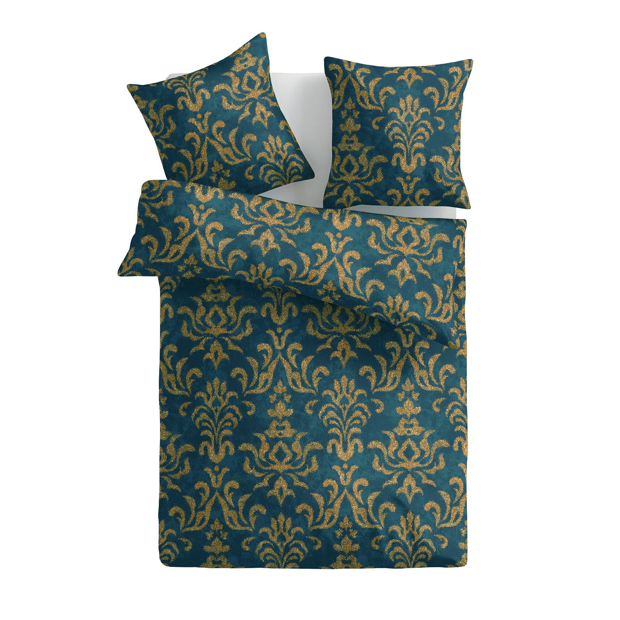 Bettwäsche 2tlg. Bettbezug + Kissenbezug - Floral / Ornament, Bestlivings, Satin Baumwolle, 100% Baumwolle, verd. Reißverschluss, Satin Qualität - Bettdeckenbezug
