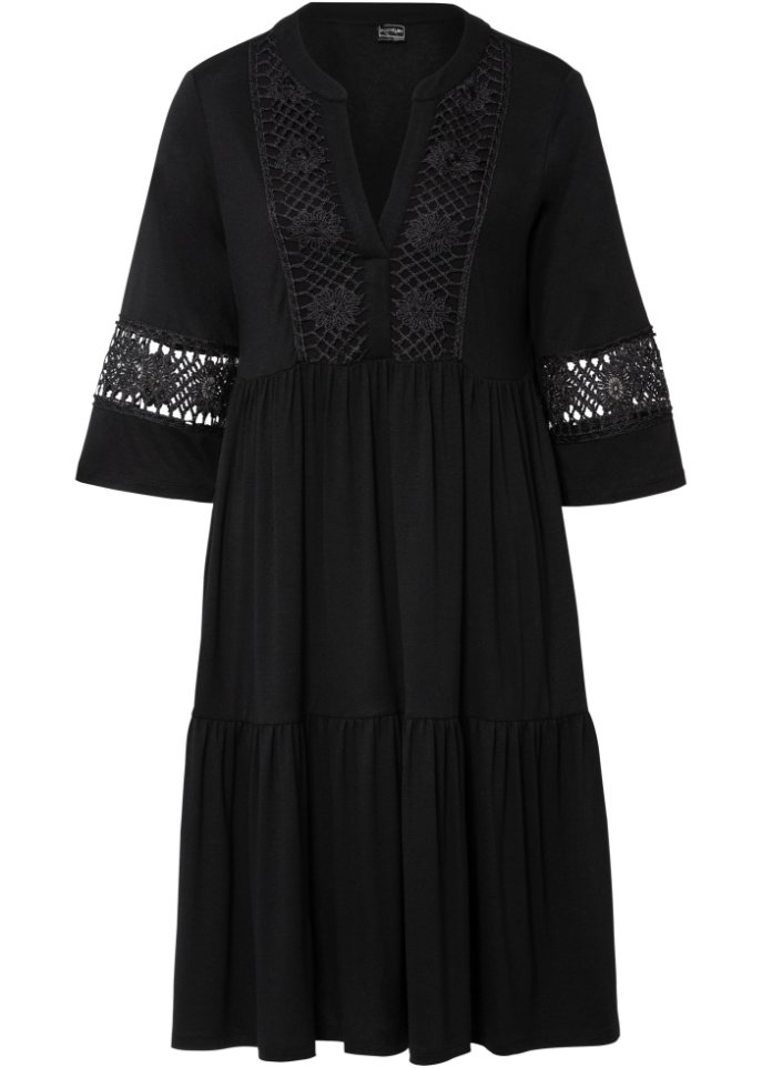 Tunika-Kleid mit Spitze