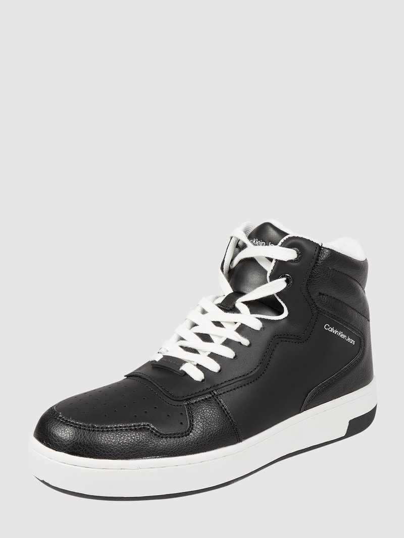 High Top Sneaker aus Leder  in black