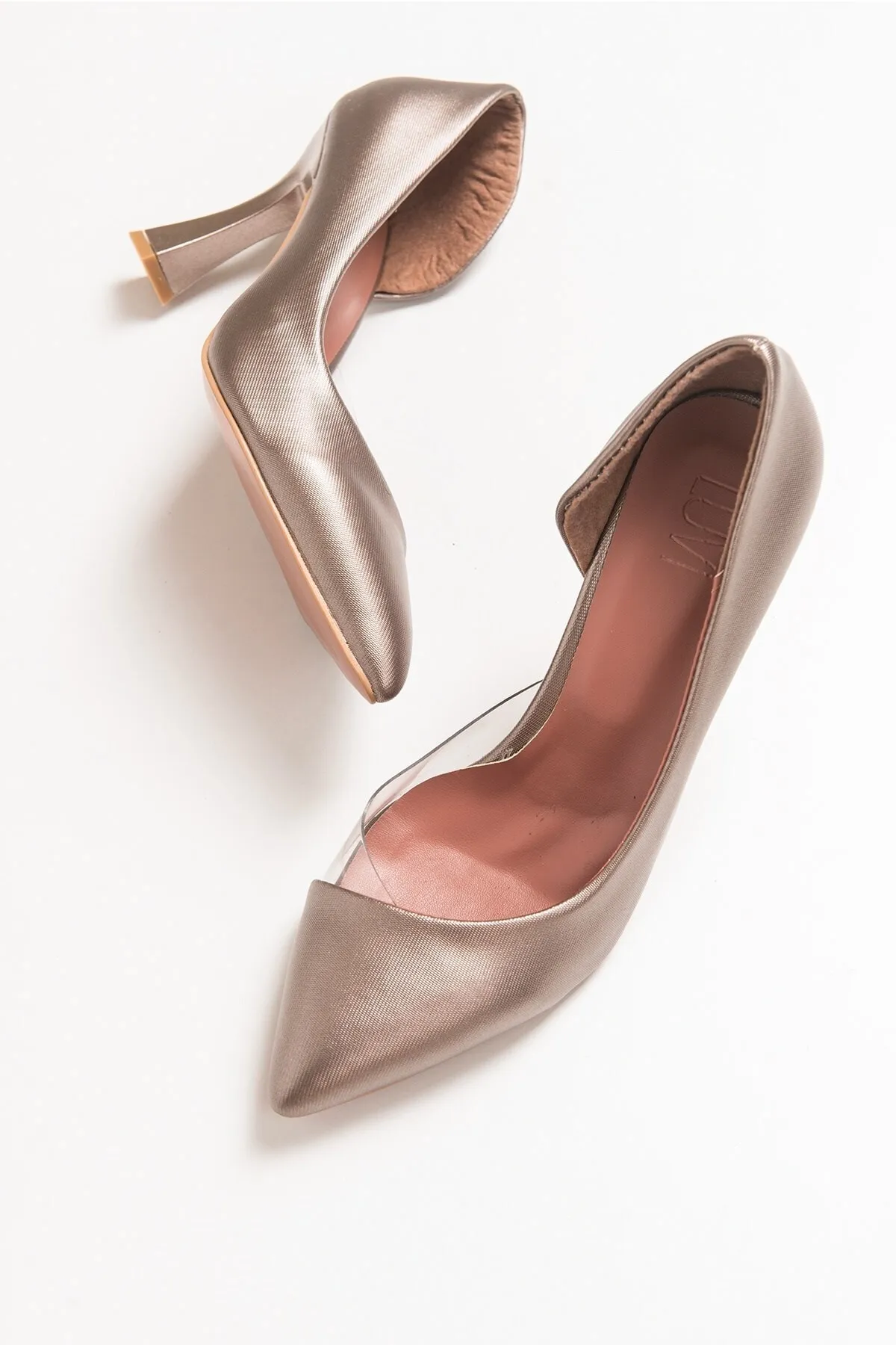 LuviShoes  653 Kupferfarbene Lara-Damenschuhe mit Absatz