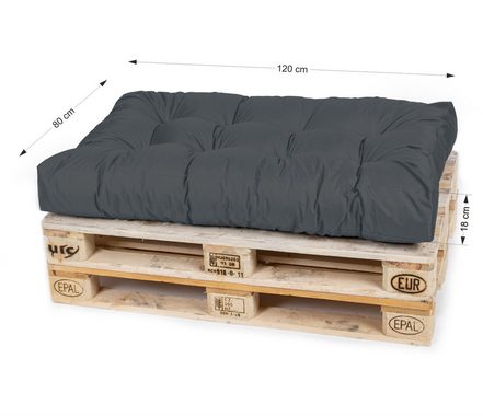 TexDeko Palettenkissen TexDeko Garden 3-TLG Palettenkissen-Set wasserabweisend gesteppt, 1x Palettenkissen + 1x Rückenkissen + 1x Seitenkissen, Premium-Qualität