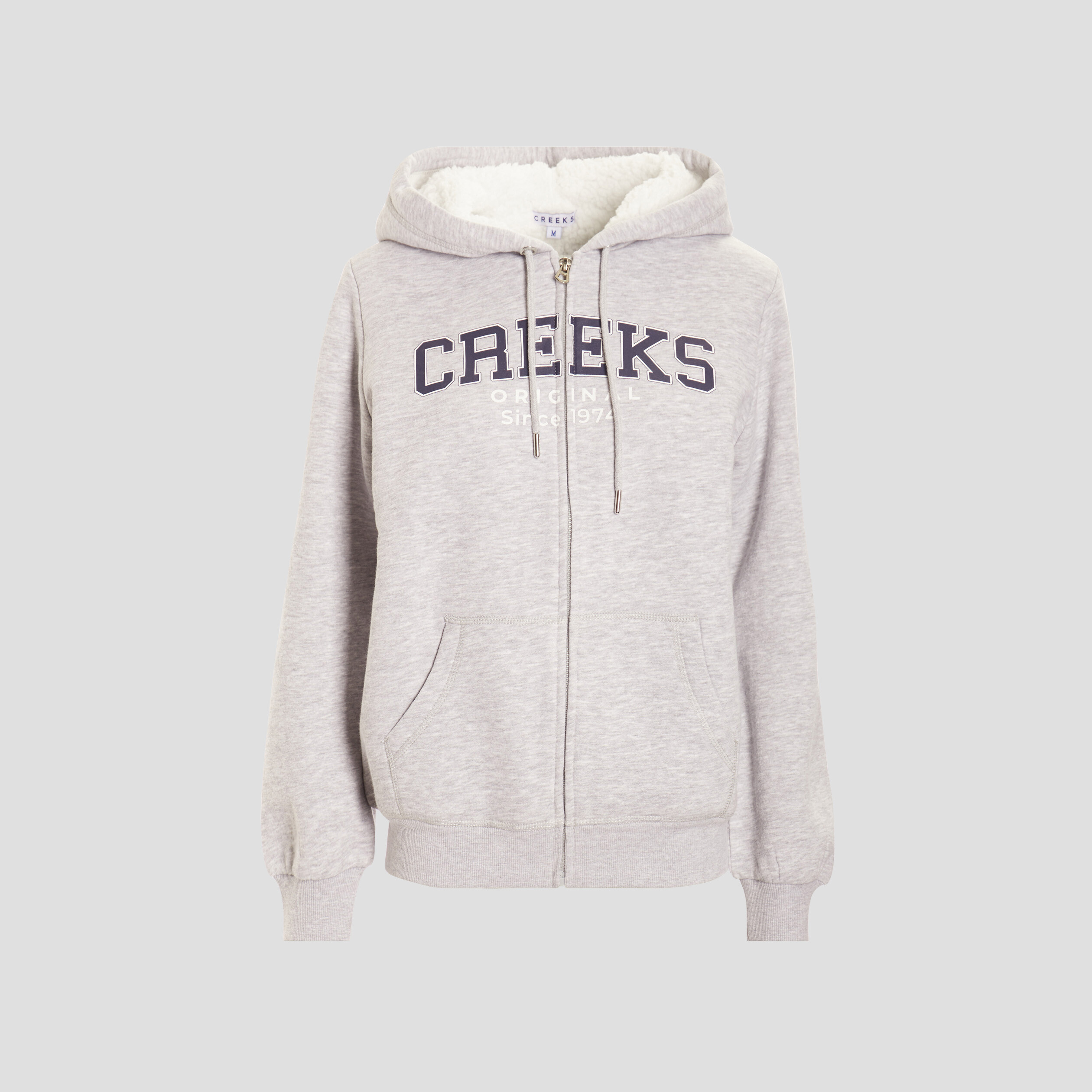 Sweat zippé à capuche doublé Creeks gris femme | La Halle