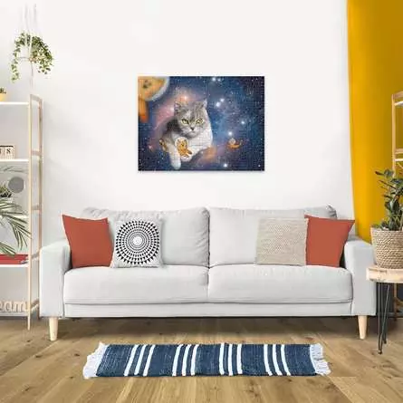 Puzzle 1500 Teile - Katzen fliegen im Weltall
