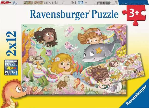 Kinderpuzzle ab 3 Jahren - Kleine Feen und Meerjungfrauen - 12 Teile