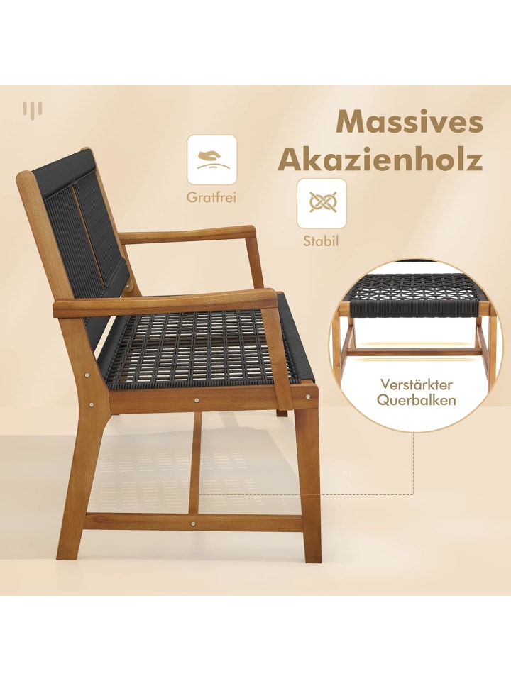 COSTWAY 2er Set Gartenstuhl in Schwarz günstig kaufen onesize