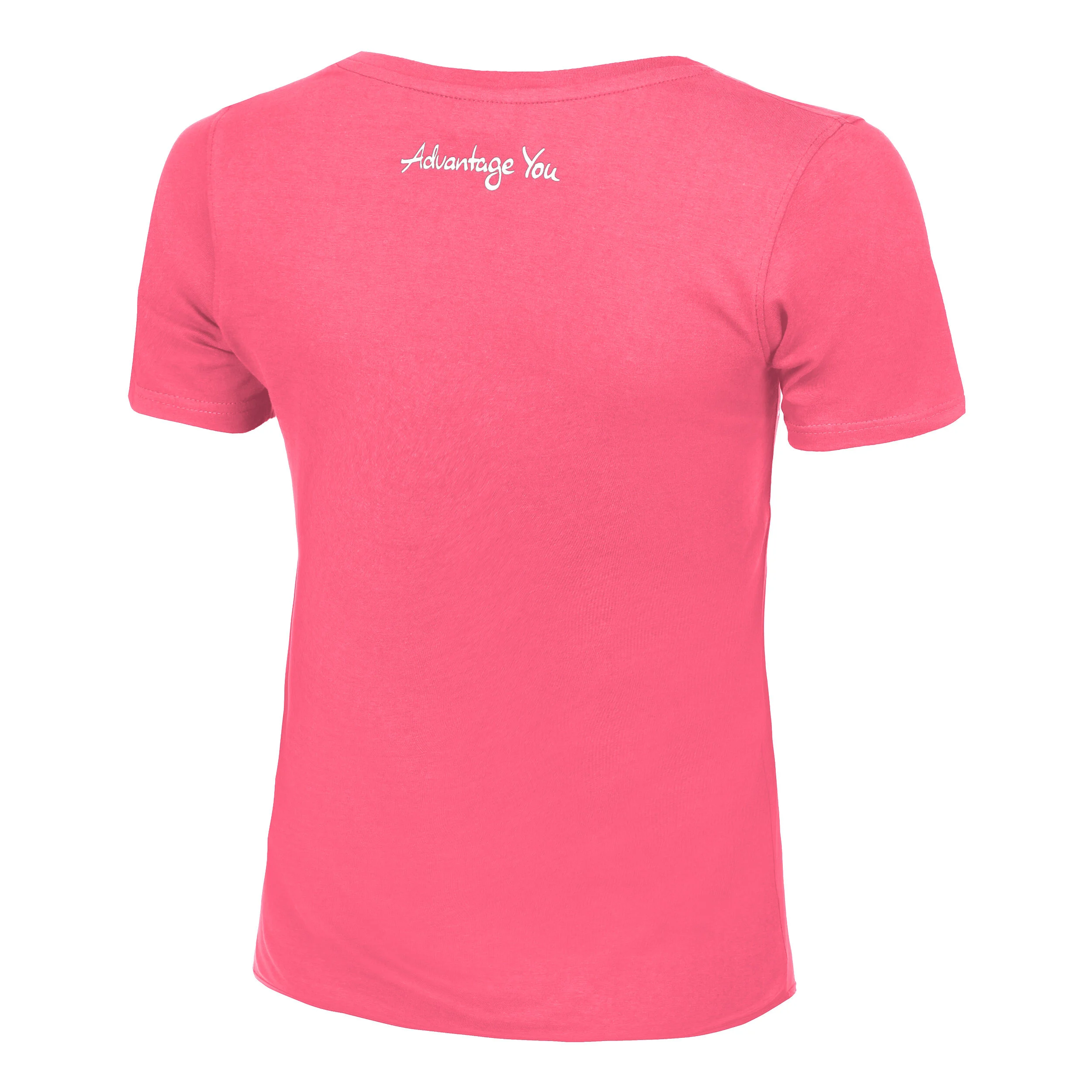 Basic Cotton T-Shirt Damen - Pink, Weiß