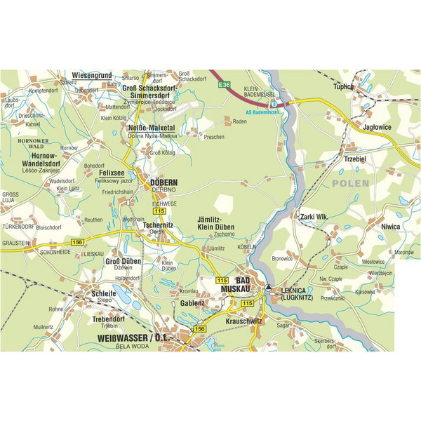 Muskauer Faltenbogen 1 : 50 000 - Wanderkarte