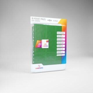 Gamegenic - 18-Pocket Sideloading Pages Green (10)