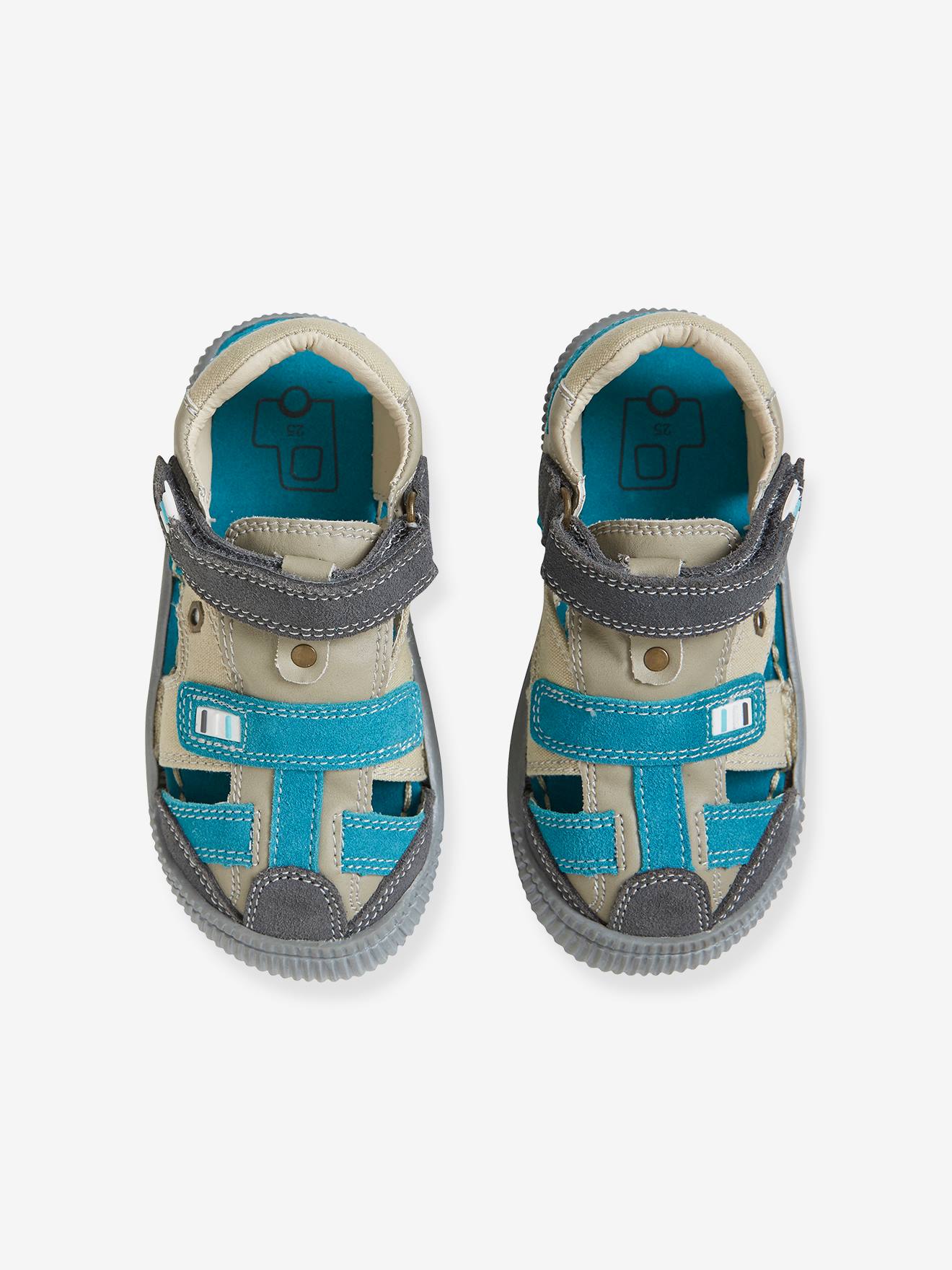 Sandales scratchées garçon collection maternelle gris