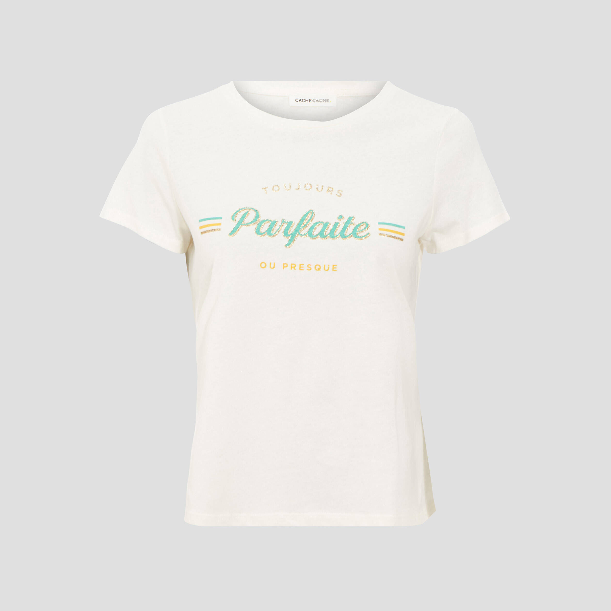 T-shirt manches courtes ecru femme | Cache Cache
