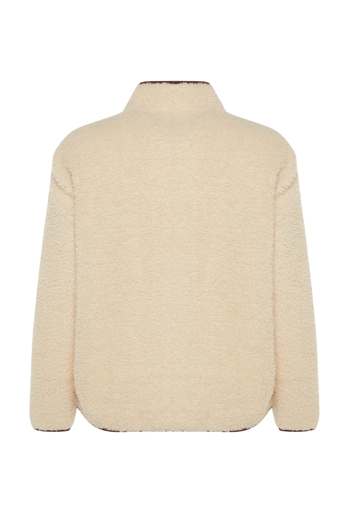 Trendyol Collection  Ecru gestricktes Sport-Sweatshirt aus Plüsch THMAW23SW00021
