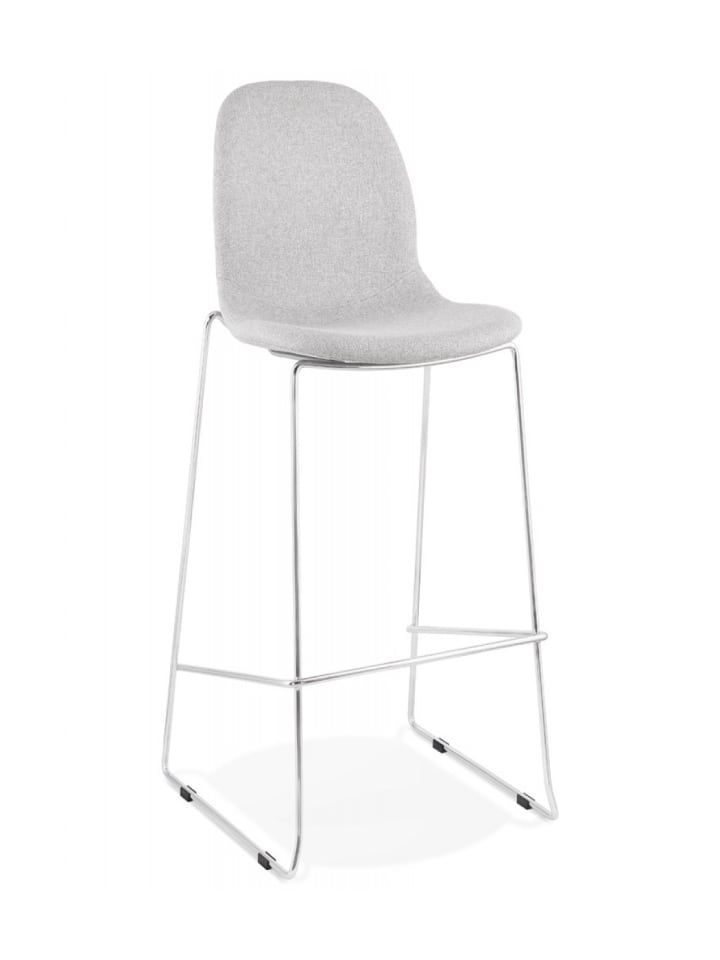 KADIMA DESIGN Barhocker aus Metall und Stoff | Sitzhocker mit Polsterung in Grau-Silber günstig kaufen onesize