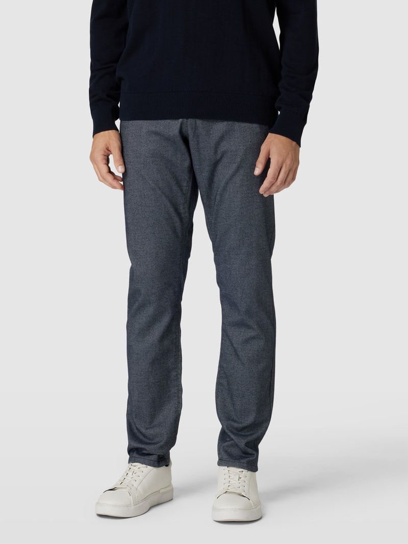 Stoffhose mit Strukturmuster in blau