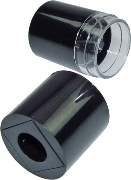 Fantasia Kosmetik-Doppelspitzer, Schwarz/Glashell, Ø 2,8 cm, Höhe: 6 cm Anspitzer