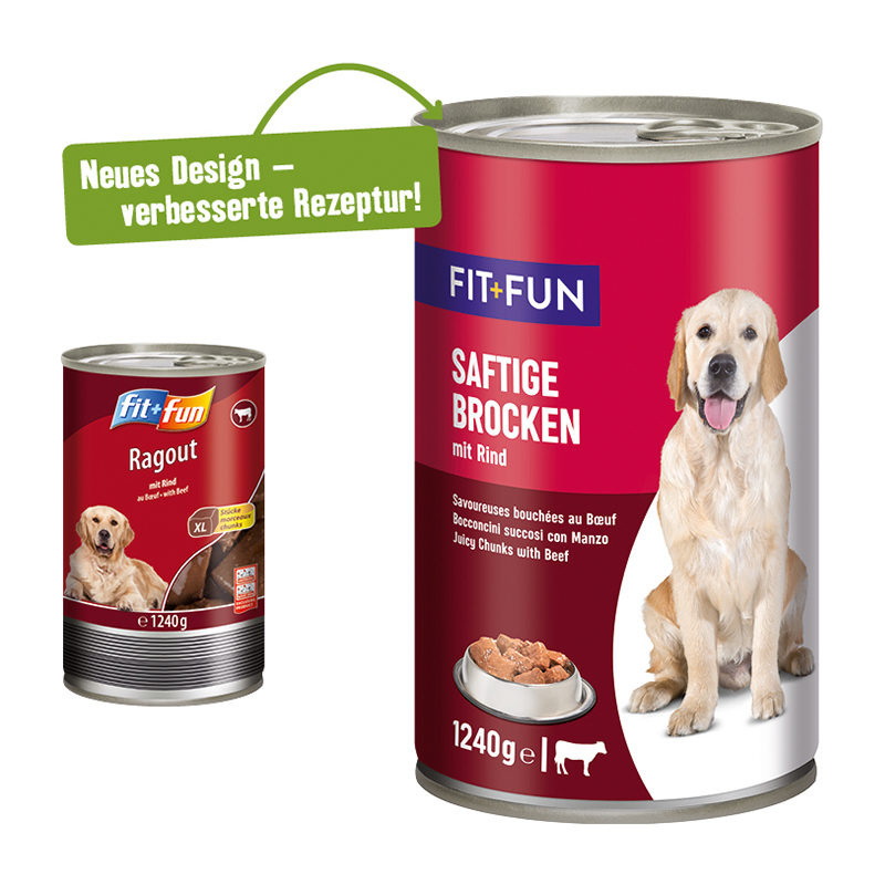 FIT+FUN Hundenassfutter FIT+FUN Ragout 6x1240g Rind
