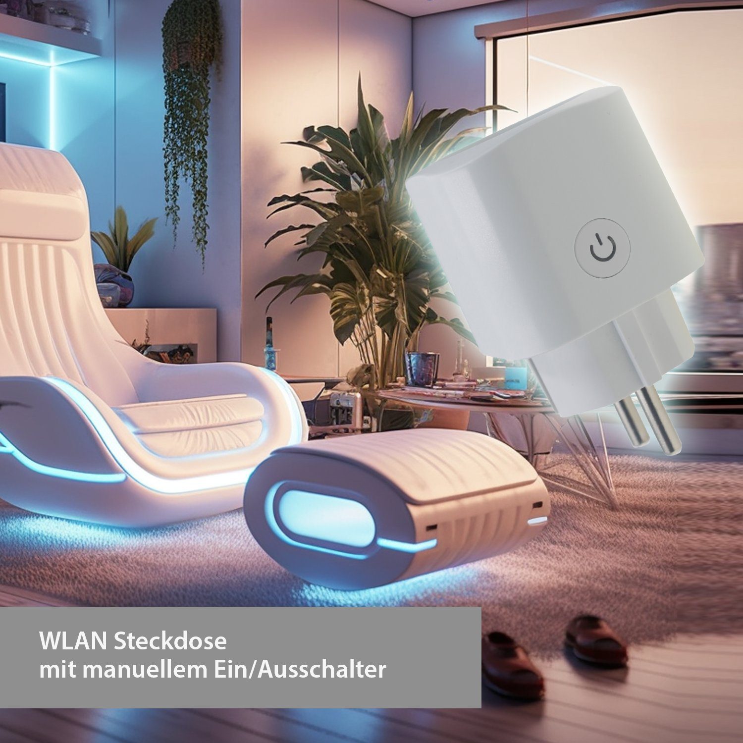 XCOAST WLAN-Steckdose 2er PACK SMARTE WiFi STECKDOSE, Stromverbrauchmessung, Timer, 16A, 3.680W, 2-St., kein HUB erforderlich, Sprachsteuerung, nur über 2,4GHz WLAN, 2er Pack