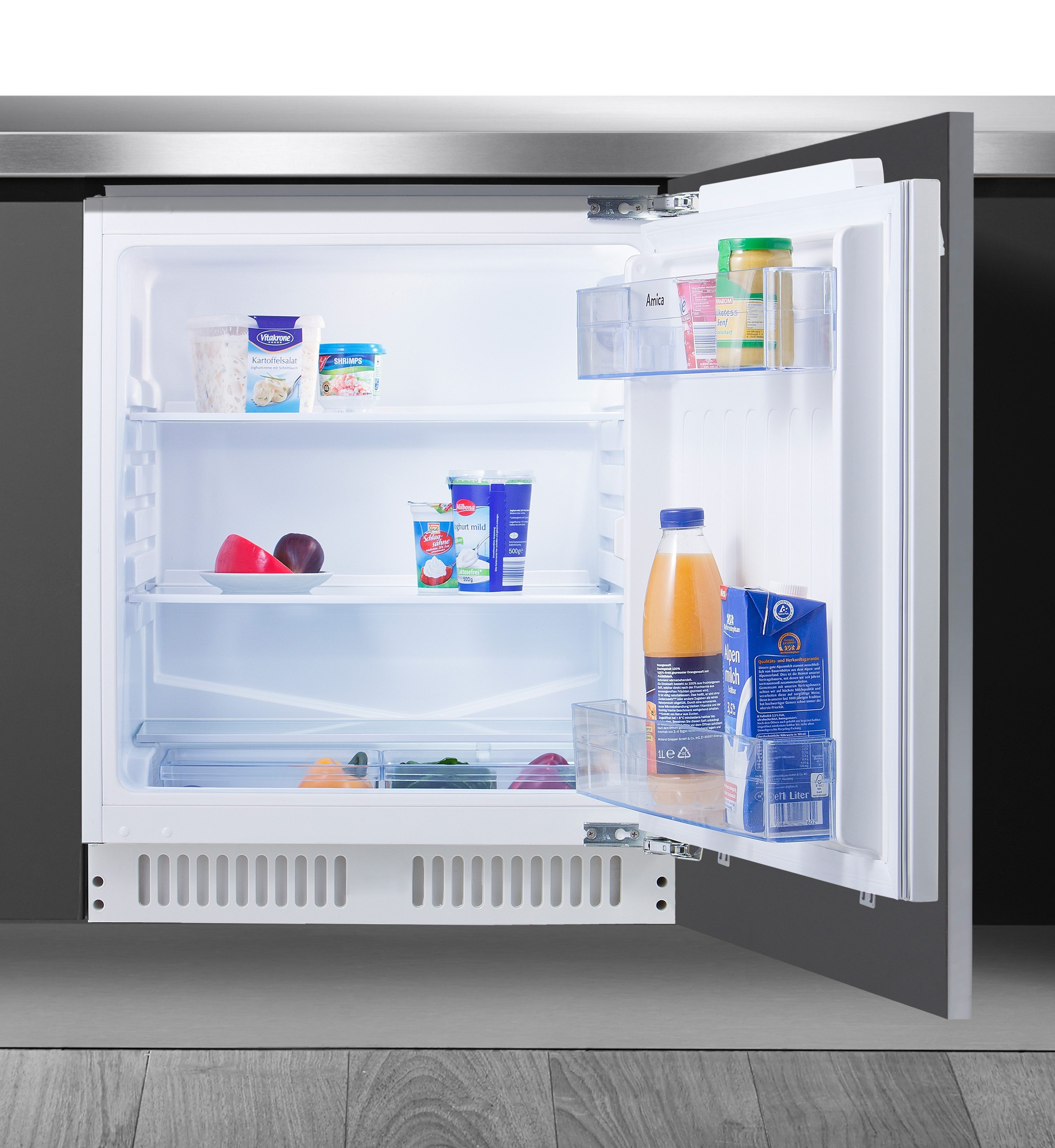 Amica Einbaukühlschrank UVKS 16149, 81,0 cm hoch, 59,6 cm breit, Sicherheitsglas